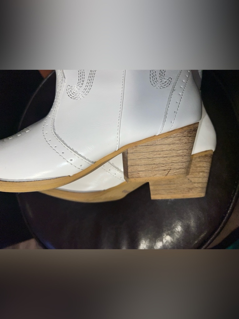 ROLLDA white mid calf western cowboy boots for women’s size 11 - Picture 9 of 11